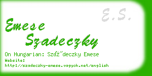 emese szadeczky business card